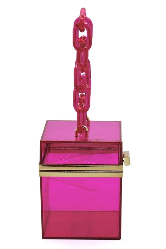 Stylish See-Through Acrylic Chain Crossbody Clutch