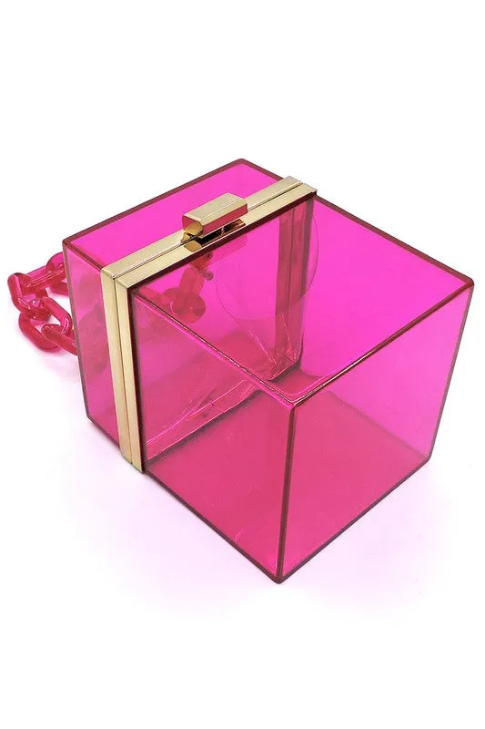 Stylish See-Through Acrylic Chain Crossbody Clutch