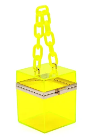 Stylish See-Through Acrylic Chain Crossbody Clutch