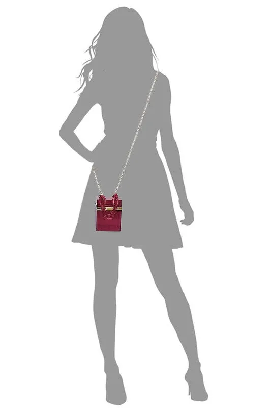 Stylish See-Through Acrylic Chain Crossbody Clutch