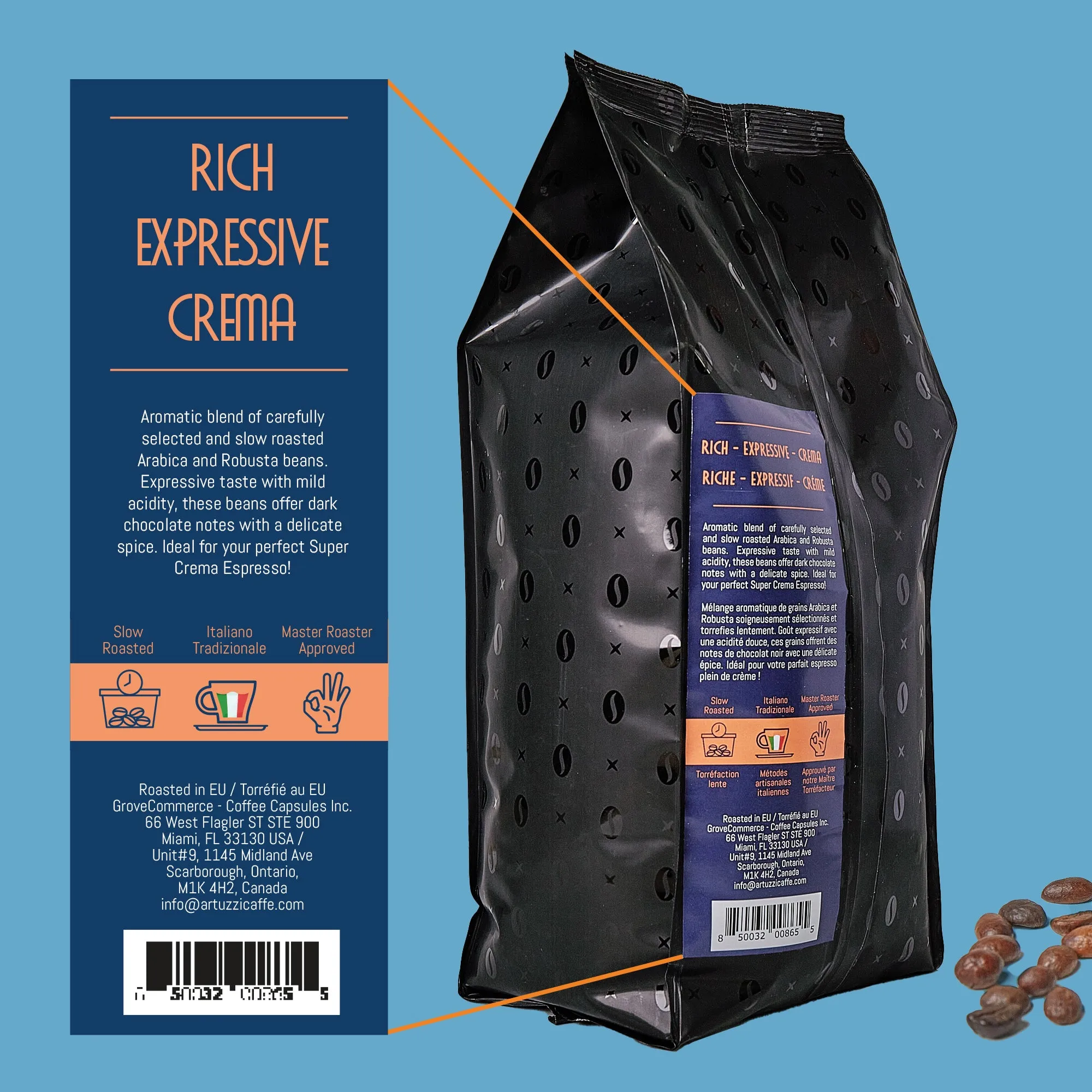Super Crema Espresso Whole Beans 2 lbs (32 oz)