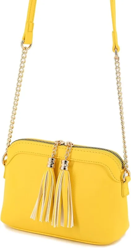 Tassel Small Crossbody Bag with Chain Strap
