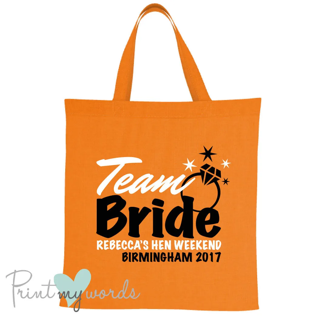 Team Bride Hen Party Tote Bag