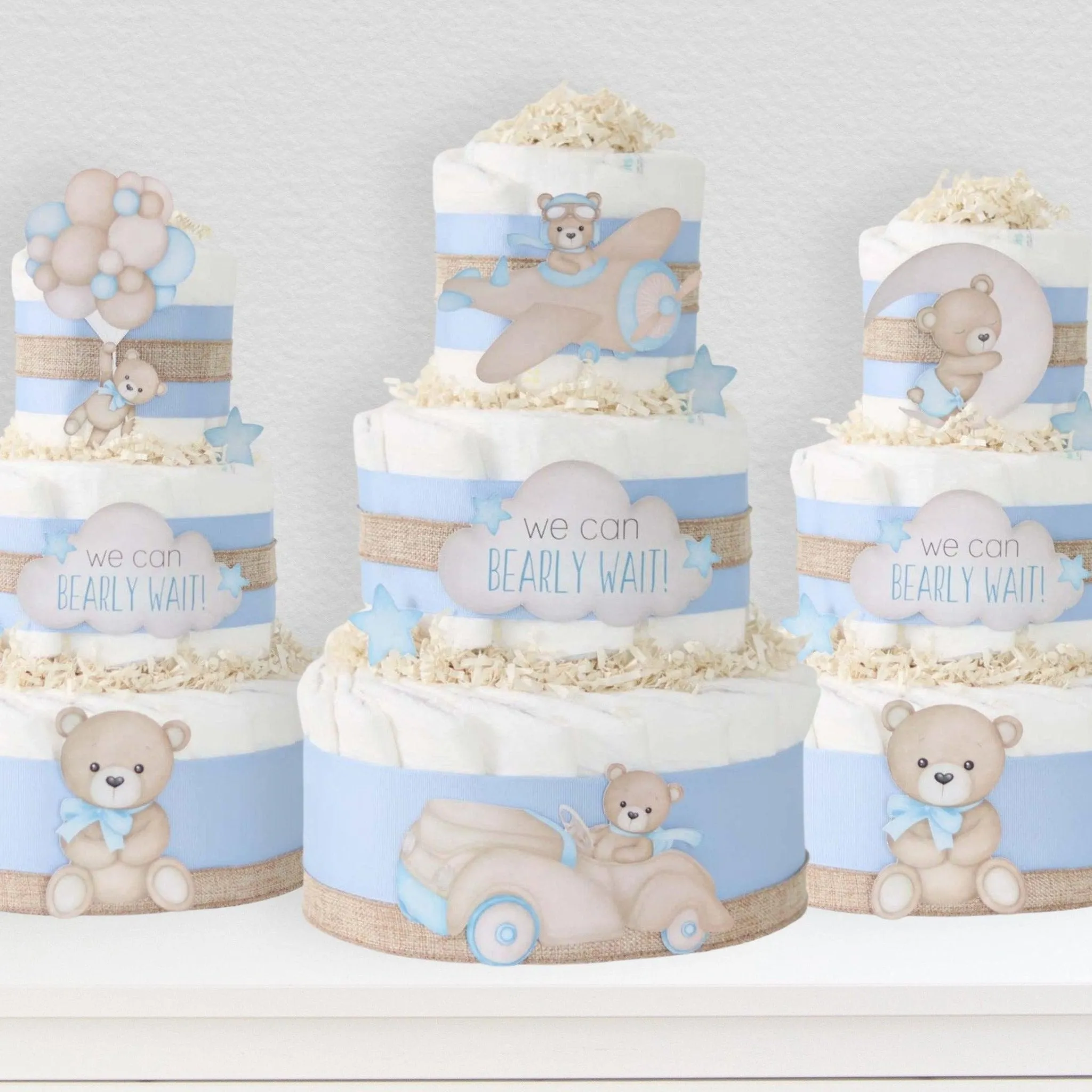 Teddy Bear Diaper Cake Collection - Blue  SKU:  DCBG1003