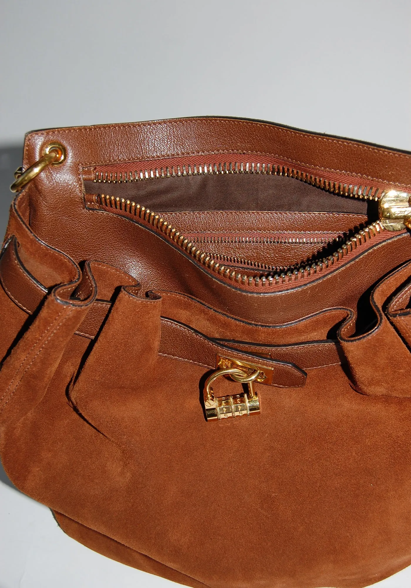 Tom Ford Brown Natasha Suede Convertible Backpack Bag