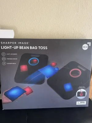 Tommorows SHARPER-IMAGE Led LIGHT UP BEAN BAG TOSS Game W Carry Travel Case