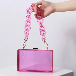 Transparent Chains Decoration Acrylic Handbag