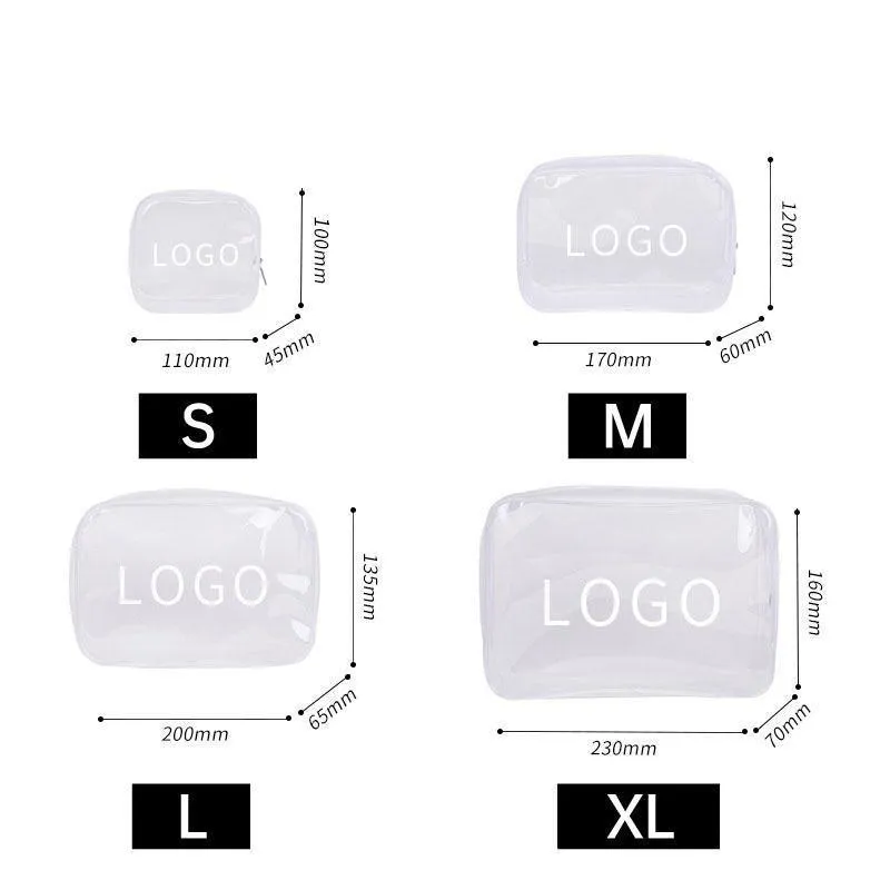 Transparent PVC Cosmetic Bag 4PCS