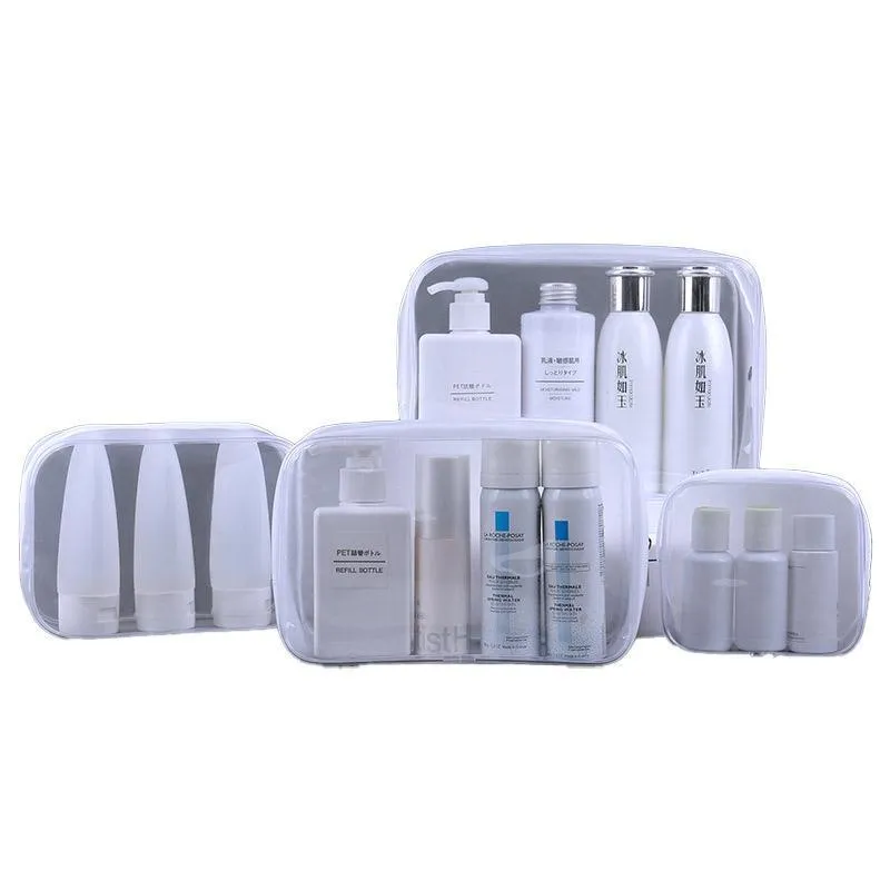 Transparent PVC Cosmetic Bag 4PCS