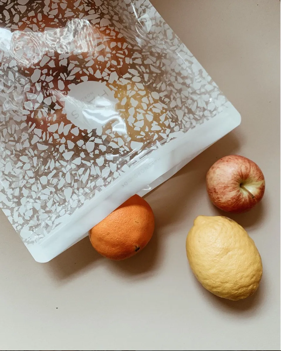 Transparent Terrazzo Small Reusable Snack Bags 3-Pack