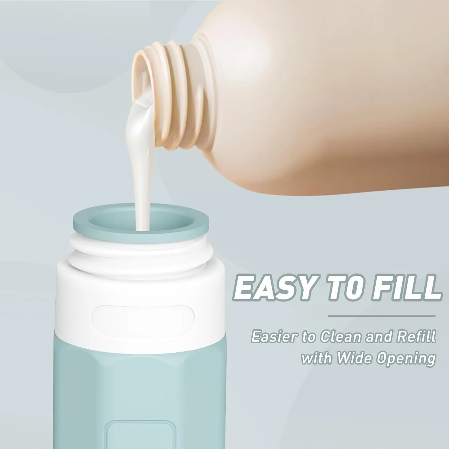 Travel Bottles for Toiletries, Tsa Approved 3Oz Travel Size Containers, Leak Proof Silicone Travel Containers for Toiletries, BPA Free Refillable Travel Accessories for Shampoo Conditioner Gray