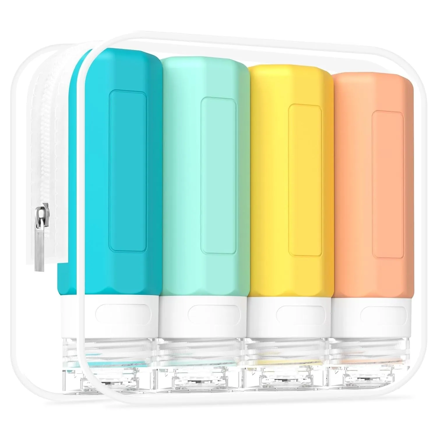 Travel Bottles for Toiletries, Tsa Approved 3Oz Travel Size Containers, Leak Proof Silicone Travel Containers for Toiletries, BPA Free Refillable Travel Accessories for Shampoo Conditioner Gray