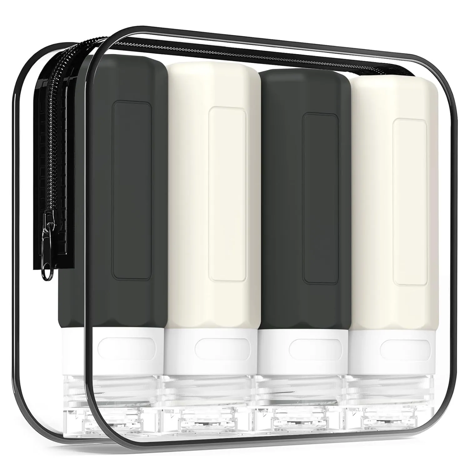 Travel Bottles for Toiletries, Tsa Approved 3Oz Travel Size Containers, Leak Proof Silicone Travel Containers for Toiletries, BPA Free Refillable Travel Accessories for Shampoo Conditioner Gray