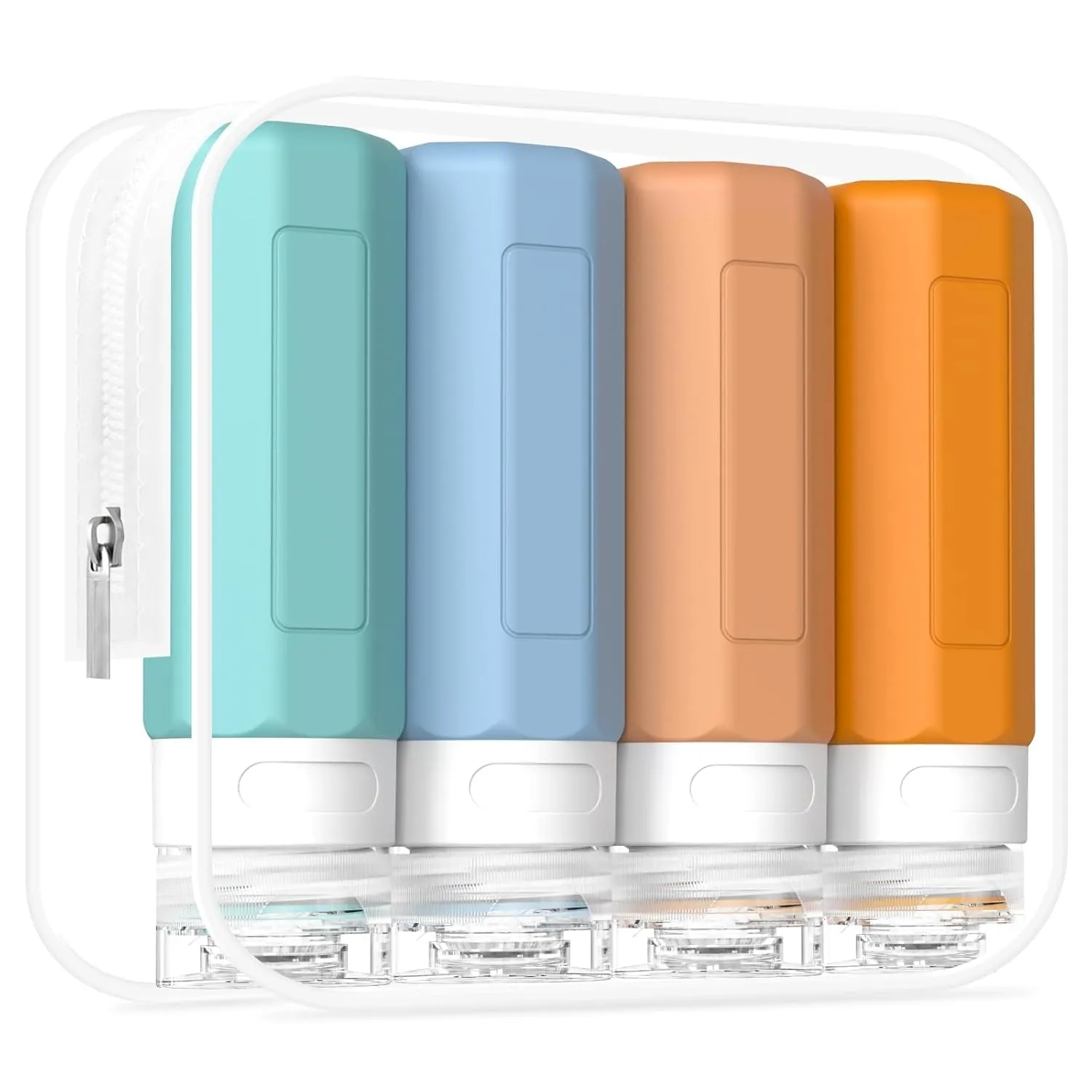 Travel Bottles for Toiletries, Tsa Approved 3Oz Travel Size Containers, Leak Proof Silicone Travel Containers for Toiletries, BPA Free Refillable Travel Accessories for Shampoo Conditioner Gray