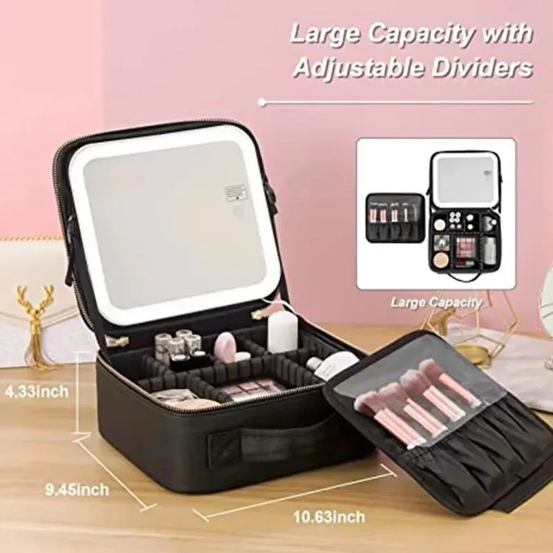 Travel Makeup Bag Smart LED Cosmetic Case