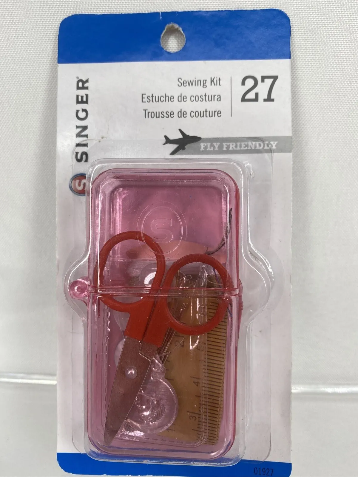 Travel Sewing Kit Case Singer 01927 27pc Thread Scissors Button Measure Military