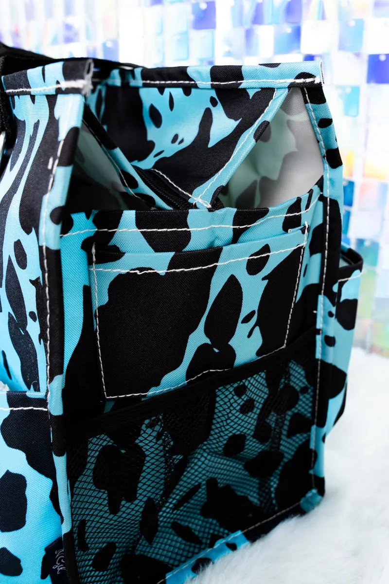 Turquoise Milkin' It Utility Tote with Black Trim