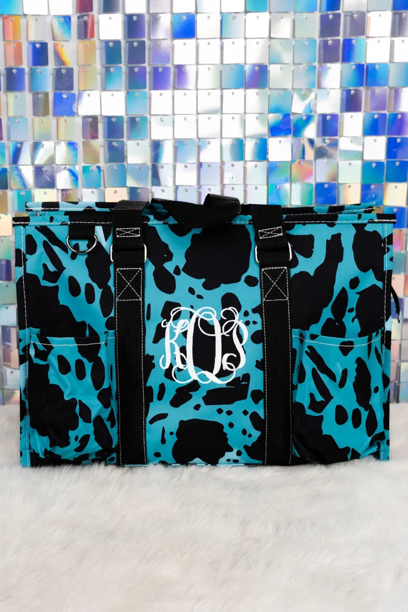Turquoise Milkin' It Utility Tote with Black Trim