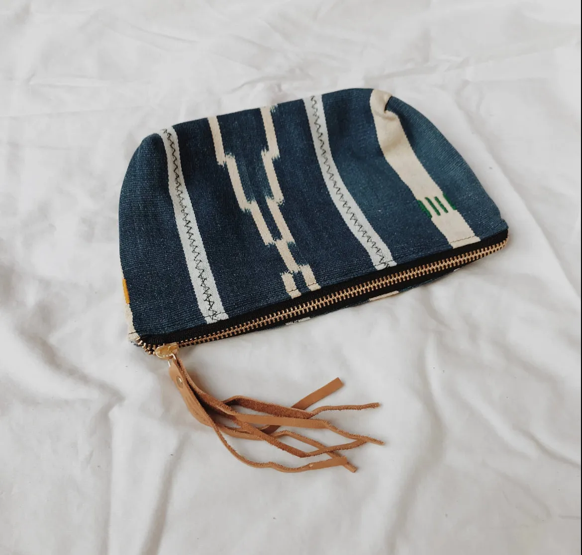 Umi Mudcloth Leather Tassel Bag