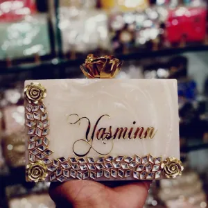 Unique Party CLutch In Cream