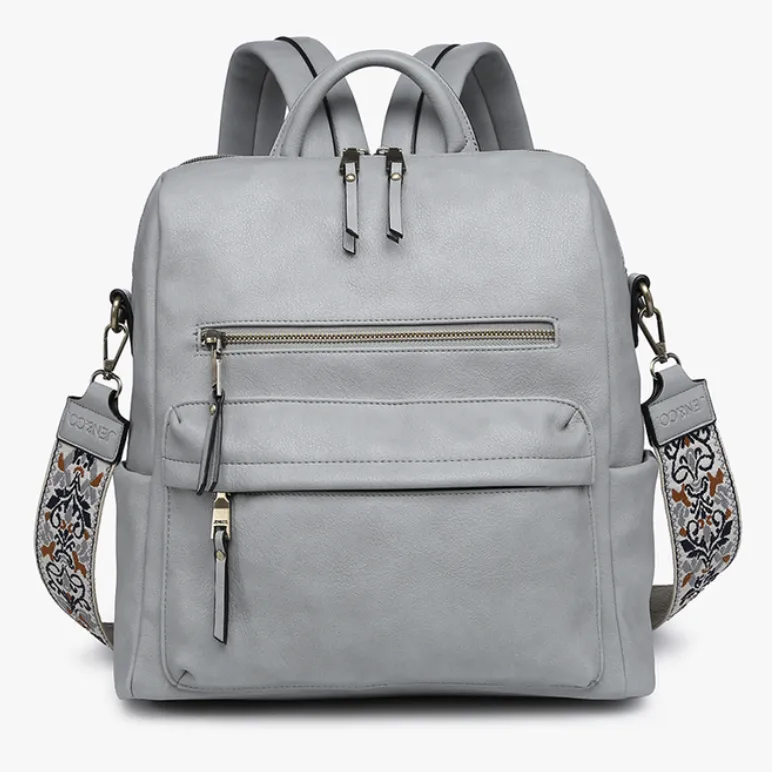 Vegan Leather Convertible Backpack with Guitar Strap - 9 Colors