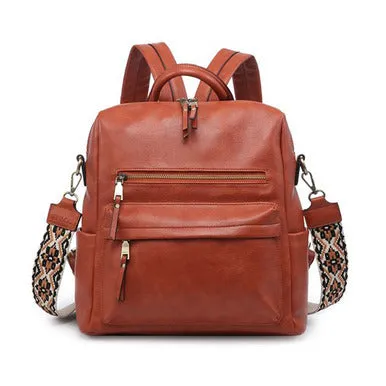 Vegan Leather Convertible Backpack with Guitar Strap - 9 Colors