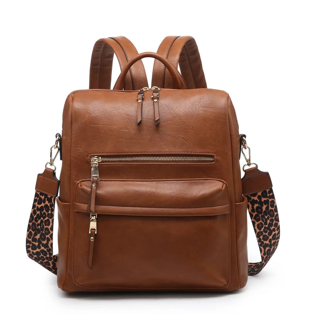 Vegan Leather Convertible Backpack with Guitar Strap - 9 Colors