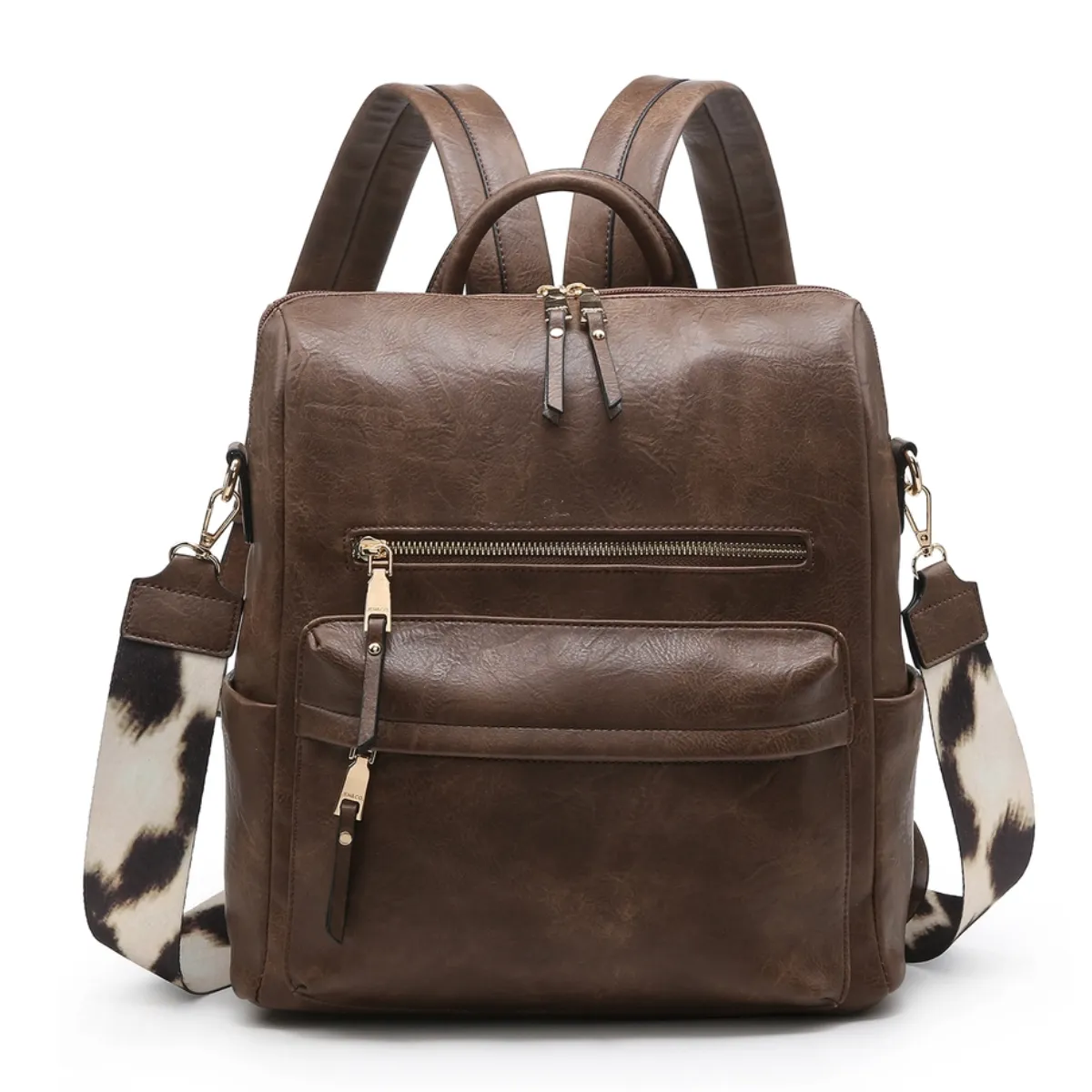 Vegan Leather Convertible Backpack with Guitar Strap - 9 Colors