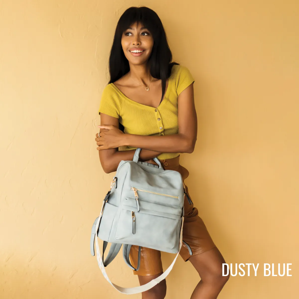 Vegan Leather Convertible Backpack with Guitar Strap - 9 Colors