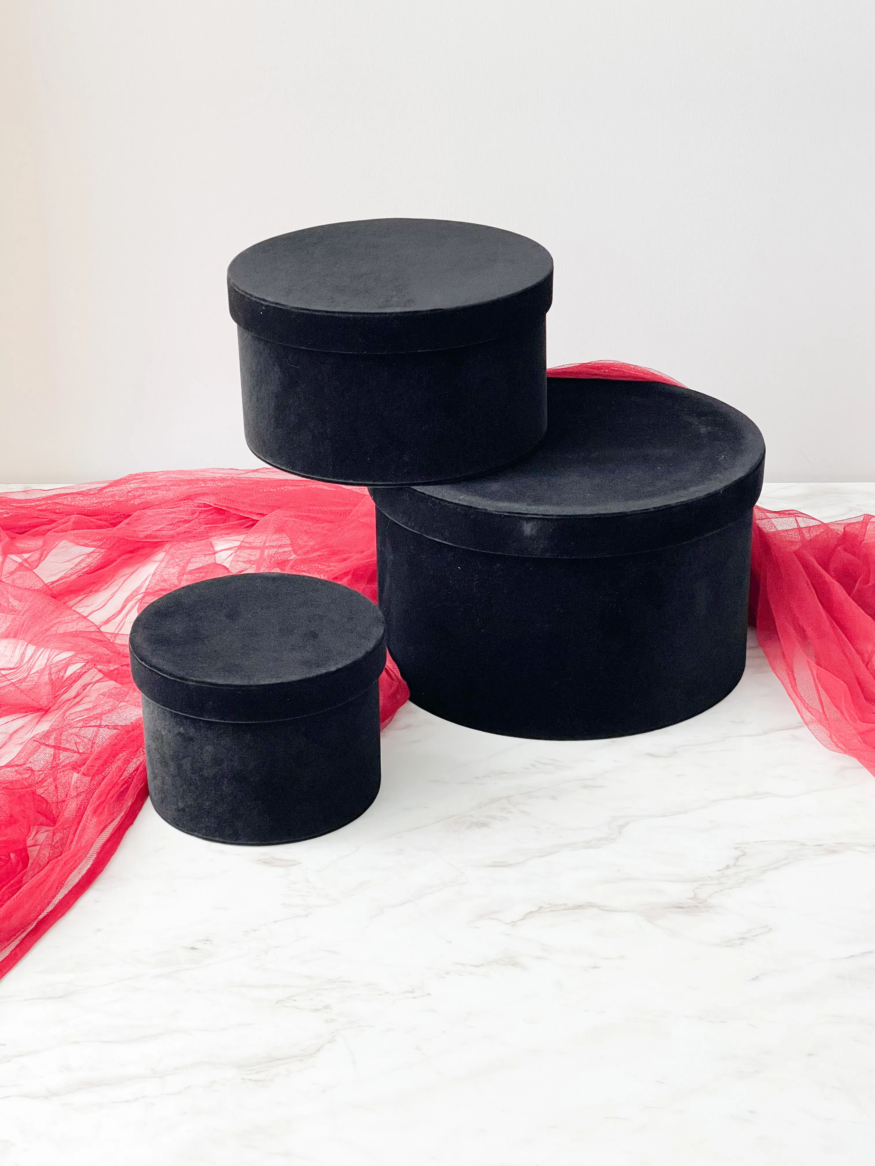 Velvet Flower Box with lid-Set