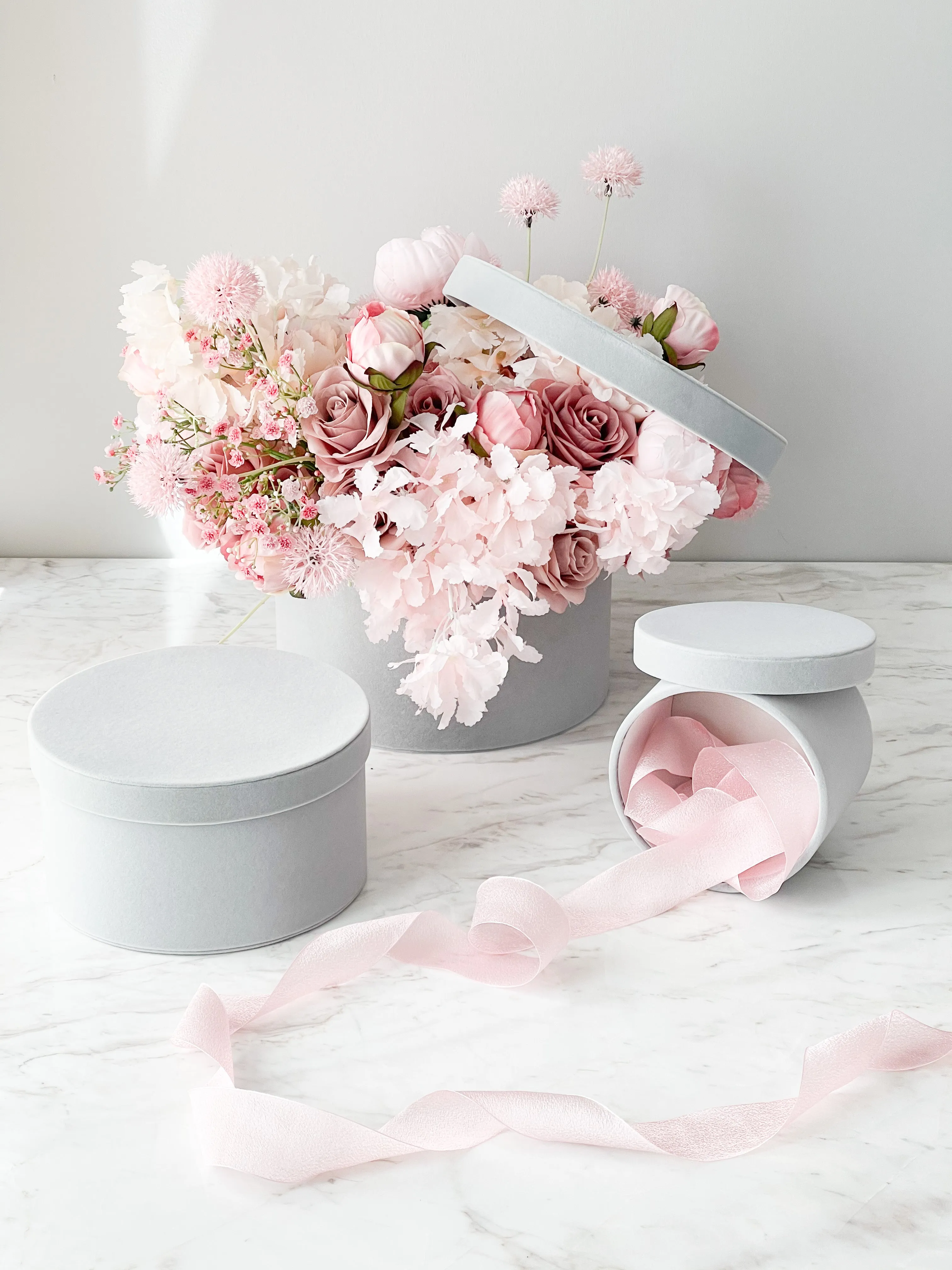 Velvet Flower Box with lid-Set