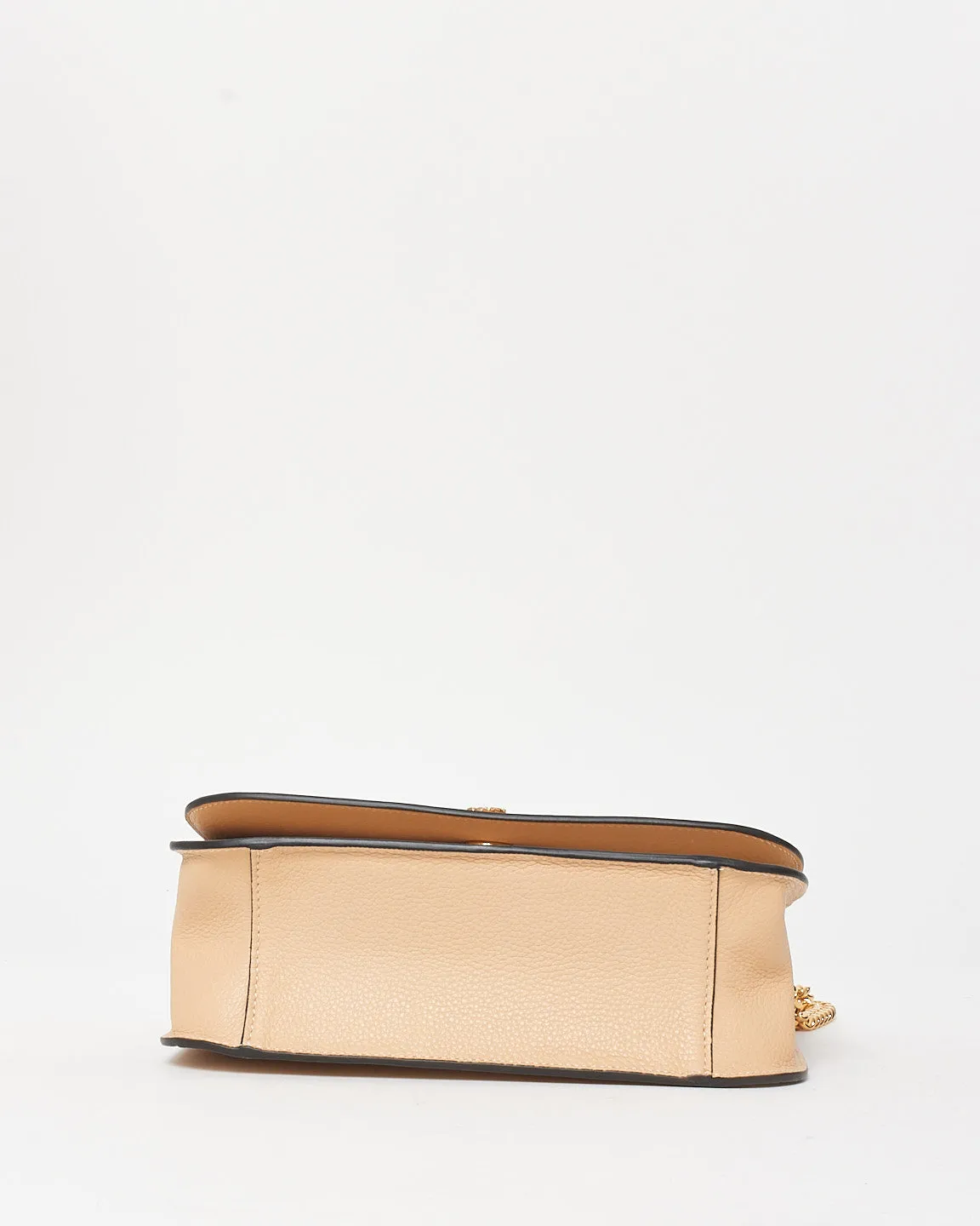 Versace Beige Grained Leather Virtus Crossbody Bag