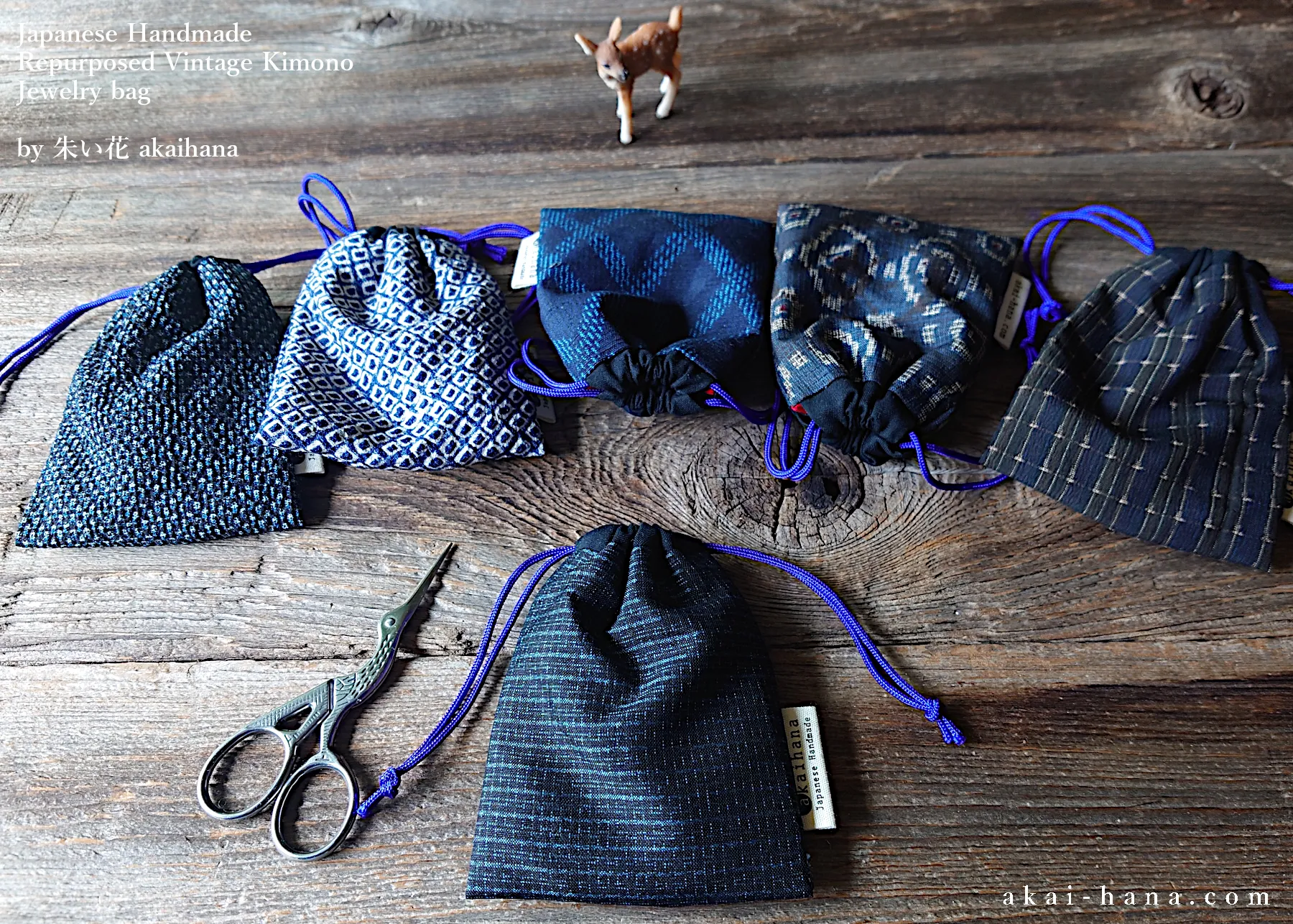 Vintage Kimono Travel Jewelry Bag ⦿kpvk0008