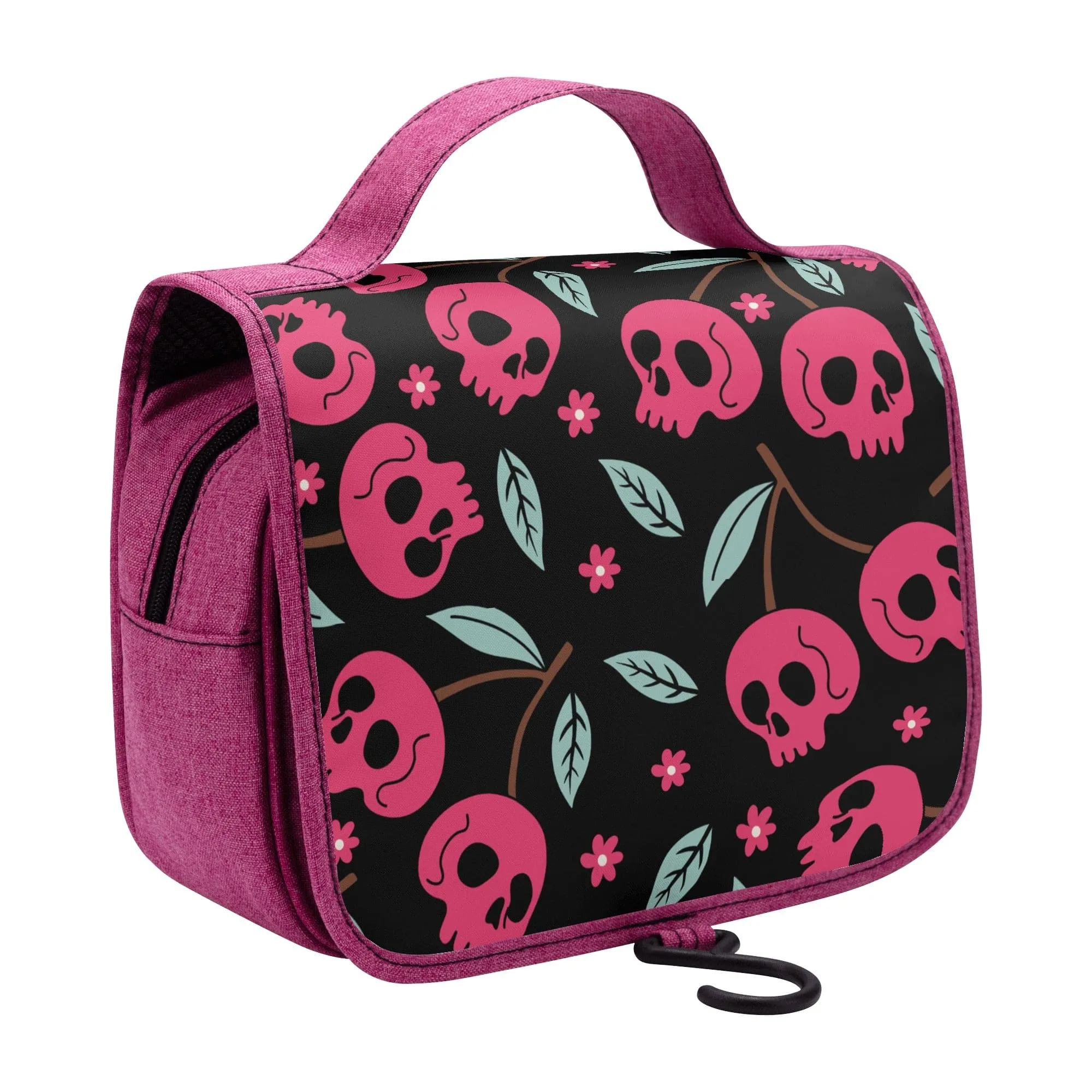 Vintage Skull Cherrys Toiletry Cosmetic Travel Bag