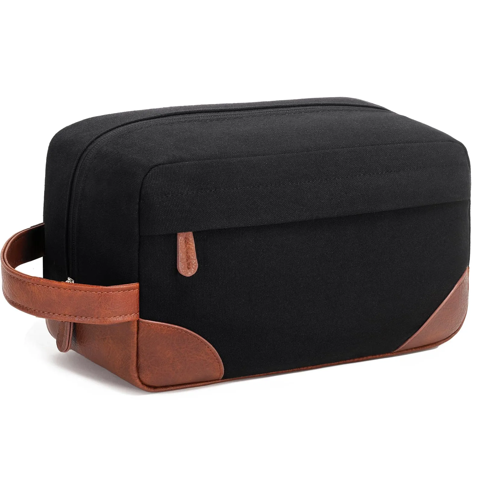 Vorspack Large Toiletry Bag Hanging Dopp Kit for Men Water Resistant Canvas Shaving Bag with Large Capacity for Travel- Black