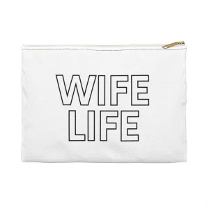WIFE LIFE White Accessory Pouch