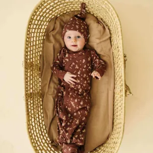 Winter Bloom | Organic Kimono Knotted Sleep Gown