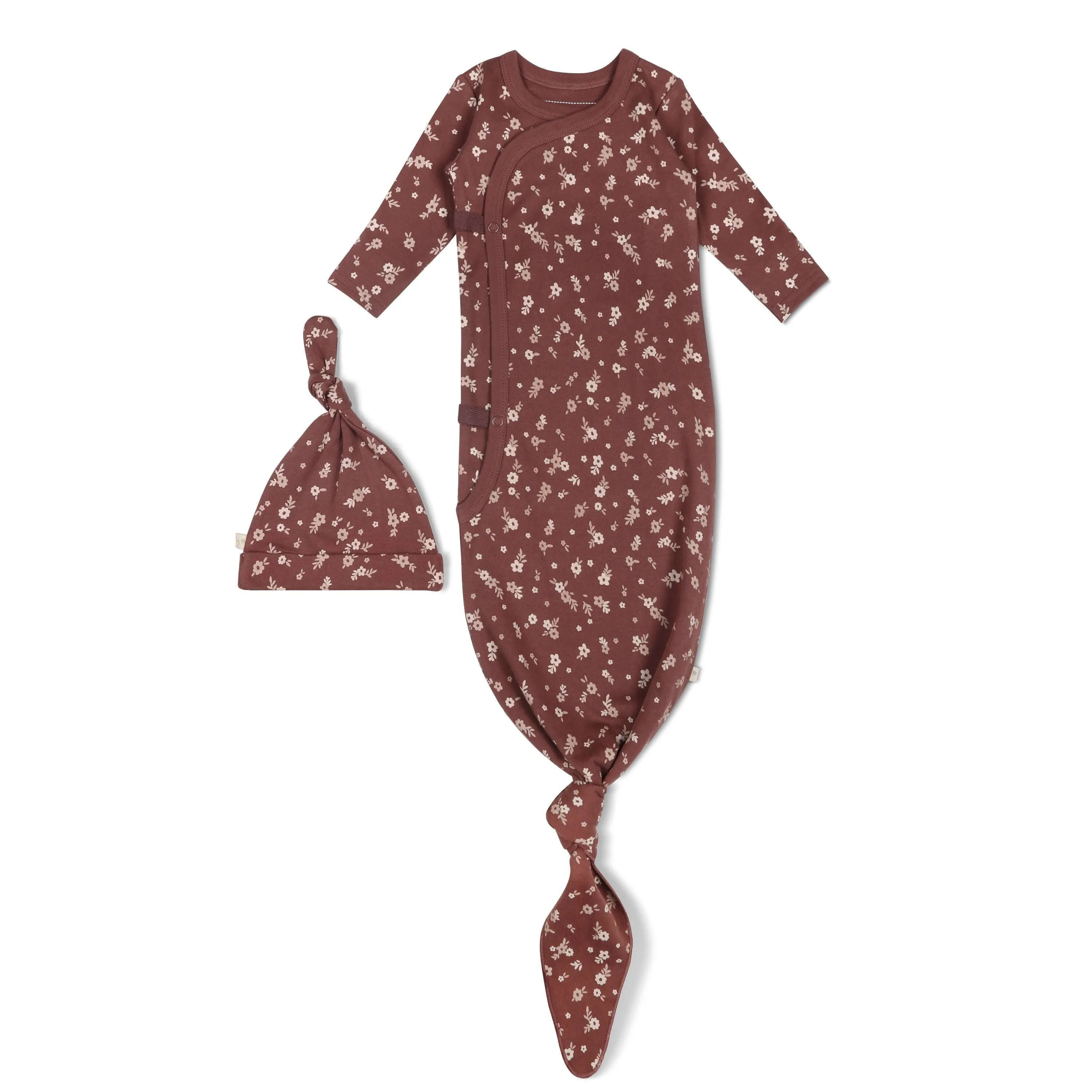Winter Bloom | Organic Kimono Knotted Sleep Gown