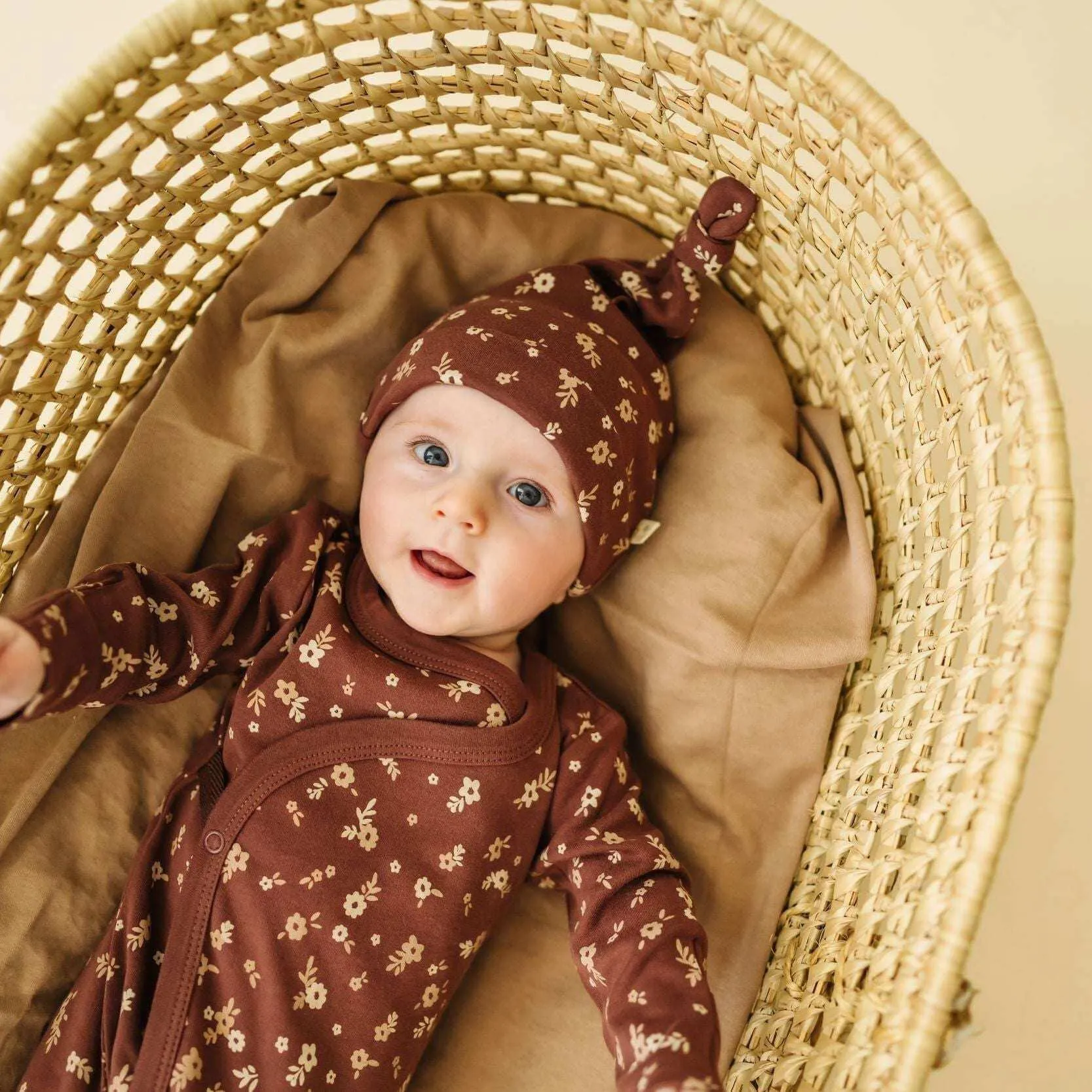 Winter Bloom | Organic Kimono Knotted Sleep Gown