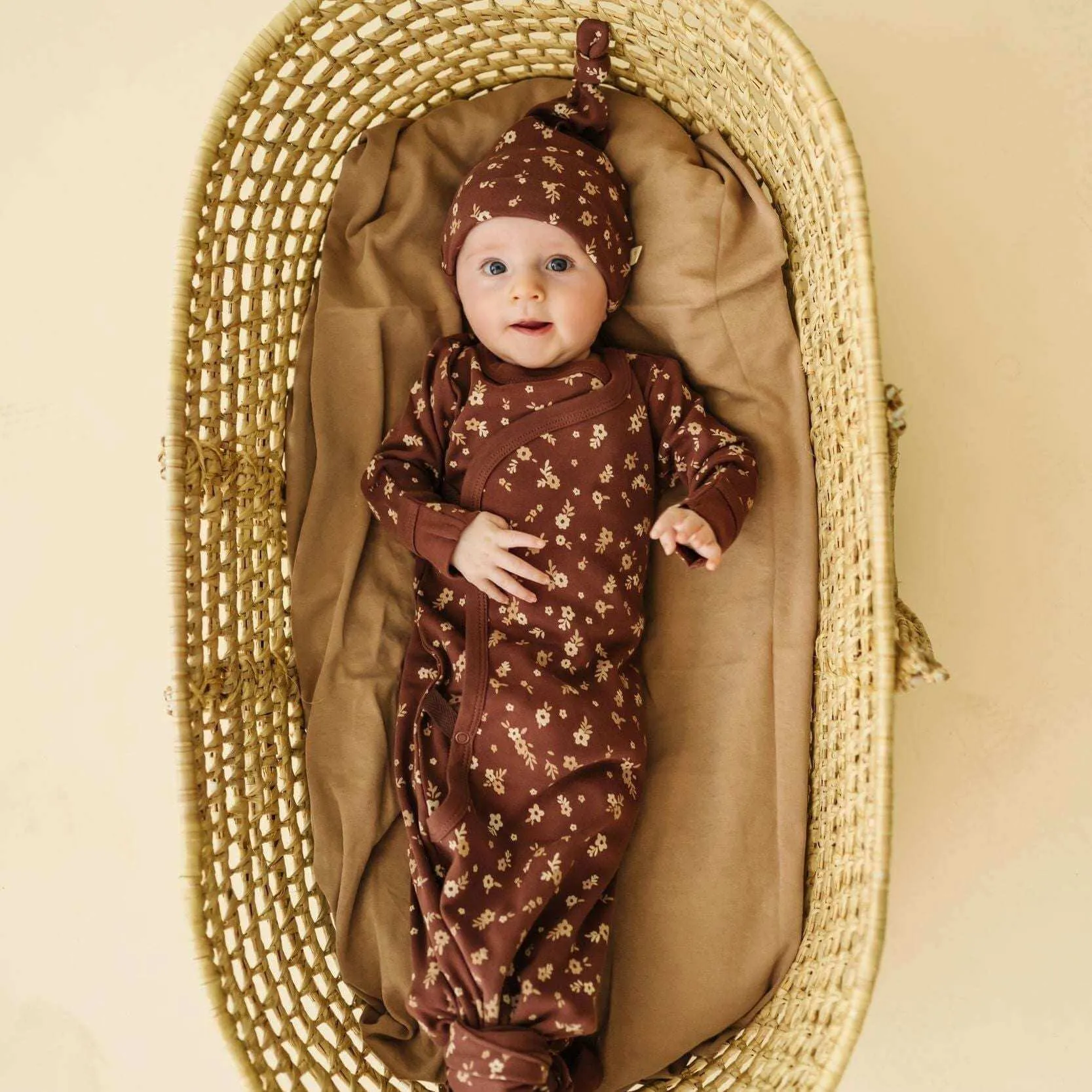 Winter Bloom | Organic Kimono Knotted Sleep Gown