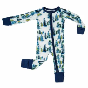 Winter Trees | Convertible Bamboo Zipper Baby Pajamas