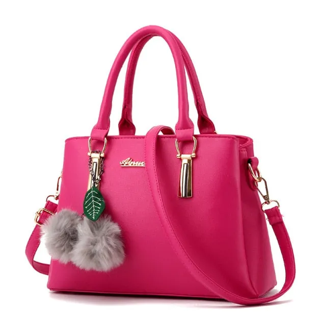 Women Leather Handbags Medium Shoulder Bags Top-Handle Luxury