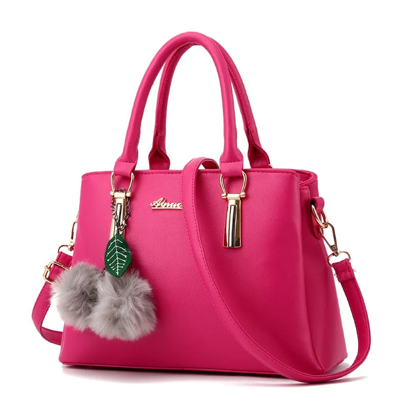 Women Leather Handbags Medium Shoulder Bags Top-Handle Luxury