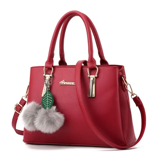 Women Leather Handbags Medium Shoulder Bags Top-Handle Luxury