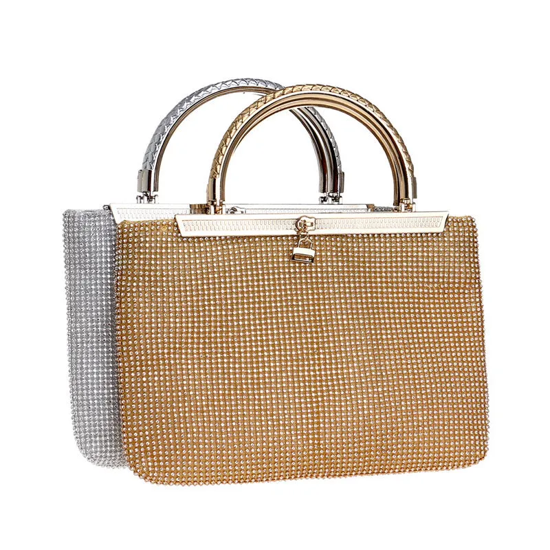 Women's Awesome Rhinestones Wedding Clutch Bags - Gold,Silver