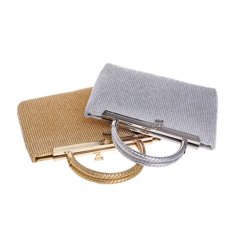 Women's Awesome Rhinestones Wedding Clutch Bags - Gold,Silver