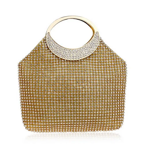 Women's Awesome Rhinestones Wedding Clutch Bags - Gold,Silver