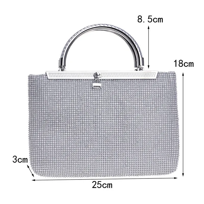 Women's Awesome Rhinestones Wedding Clutch Bags - Gold,Silver