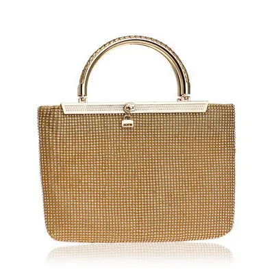 Women's Awesome Rhinestones Wedding Clutch Bags - Gold,Silver