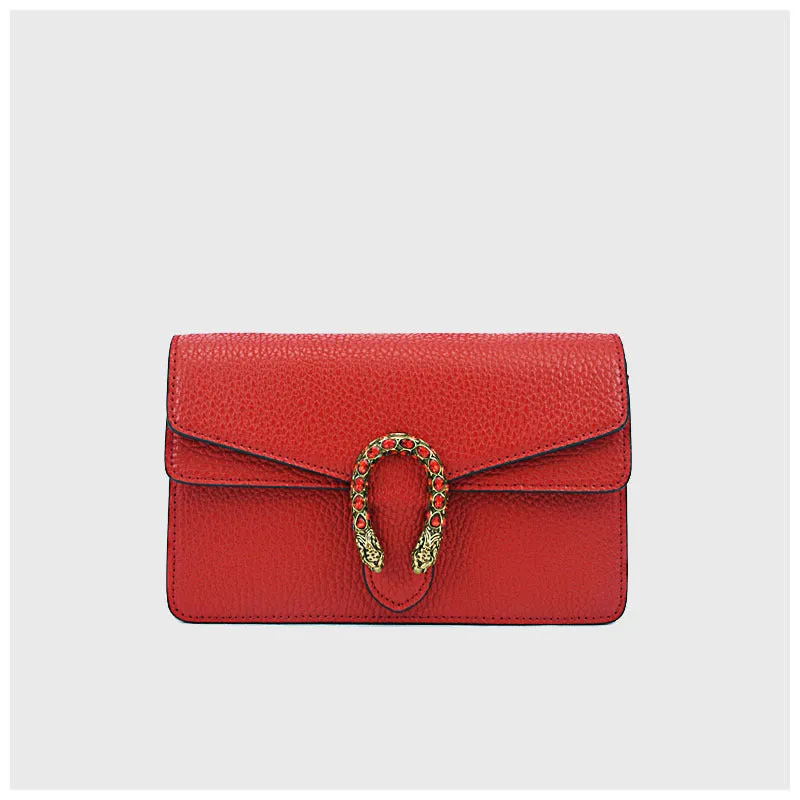 Women's God Lychee Pattern High-grade Chain Retro Crossbody Bags